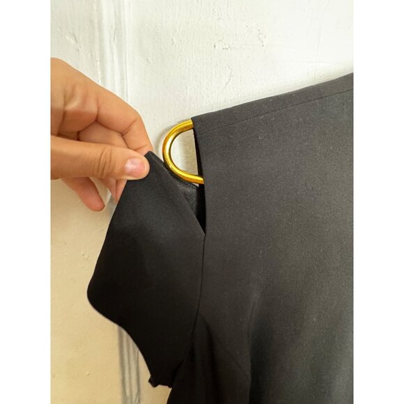 Vintage Black Cache Cold Shoulder Sheath Dress Sexy Y2K Size‎ 10 Classic LBD Hot - Picture 10 of 14